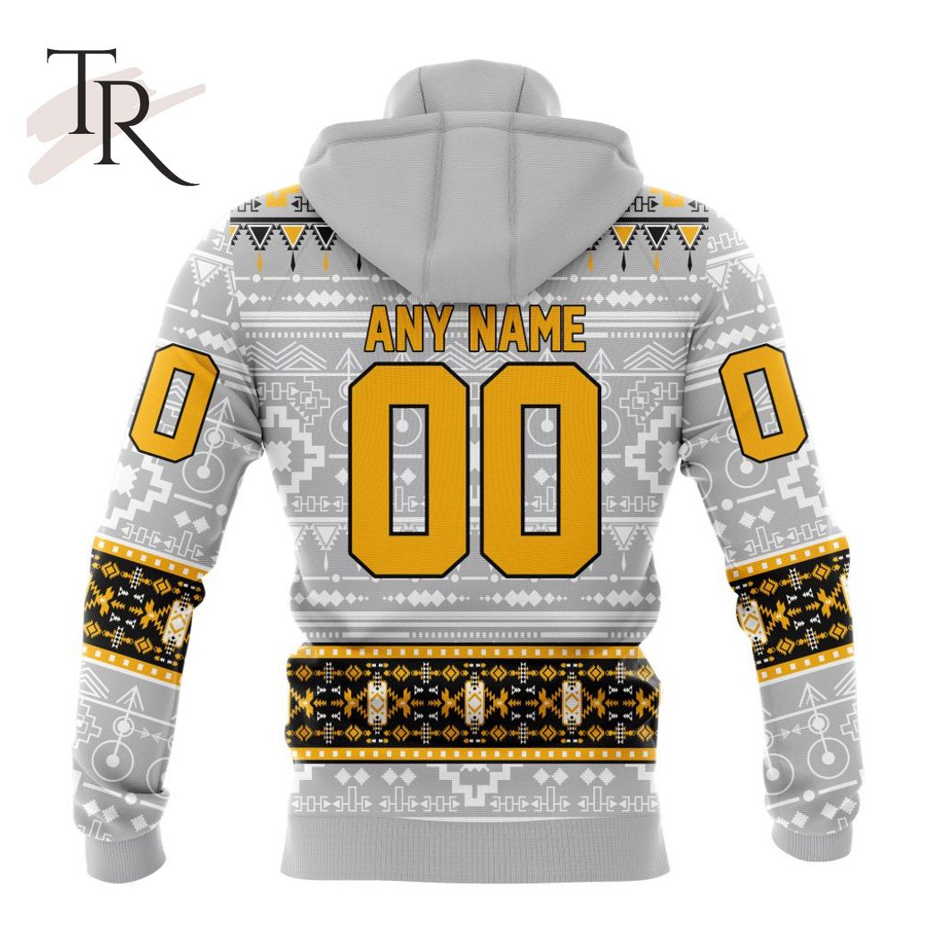 New 2025 NEW] ized NHL Boston Bruins Special Native Design Custom Hoodie - Image 5